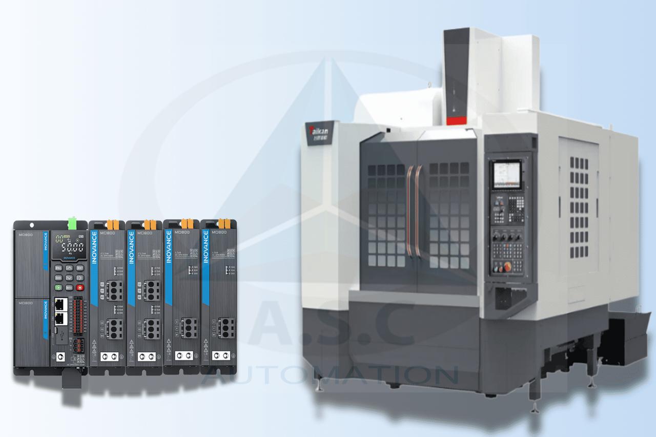 Biến tần Inovance dùng cho máy CNC, hỗ trợ điều khiển tốc độ và mô-men động cơ, đáp ứng yêu cầu vận hành của spindle và máy công cụ.