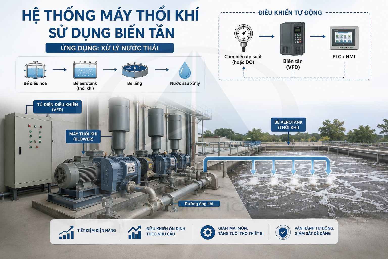 Hệ thống máy thổi khí xử lý nước thải