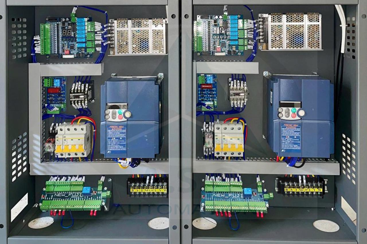 Tủ điện thang máy tải thực phẩm sử dụng biến tần Fuji